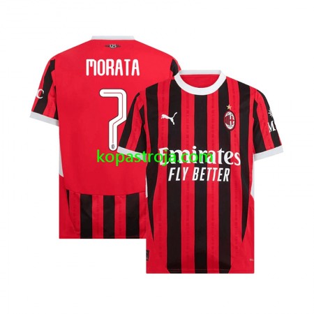 Billiga Fotbollströjor AC Milan UCL Font MORATA 7 Hemma tröja 2024/25 Kortärmad
